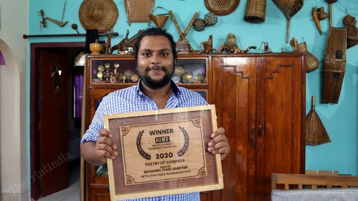 Maharshi Tuhin Kashyap with his awards | Suraj Singh Bisht/ThePrint