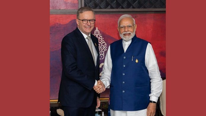 Australian PM Anthony Albanese with his Indian counterpart Narendra Modi | Twitter | @AlboMP