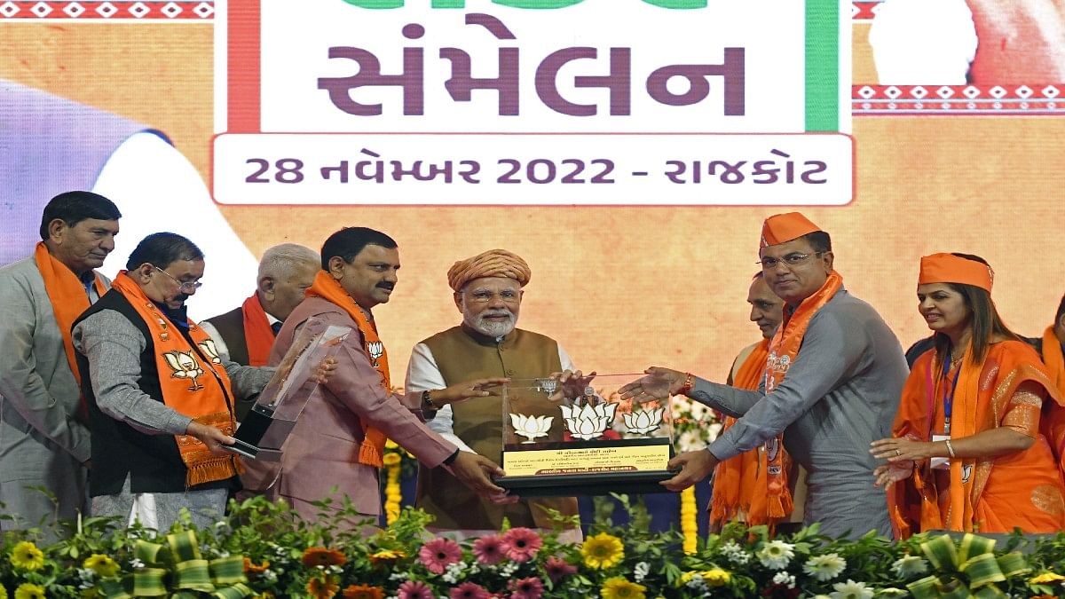 Modi Rajkot Prime Minister Narendra Modi at a public rally ahead of Gujarat elections, in Rajkot on Monday | ANI