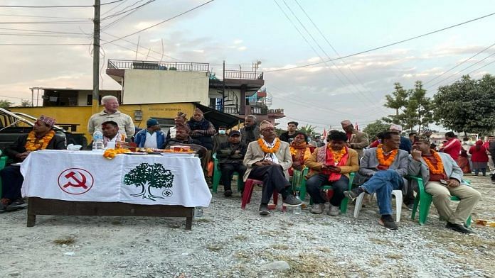 Election campaign in Pokhara. The tree symbol belongs to the Nepali Congress and the hammer-and-sickle to the Socialist Party of Nepal, who are fighting this election together. | Jyoti Malhotra