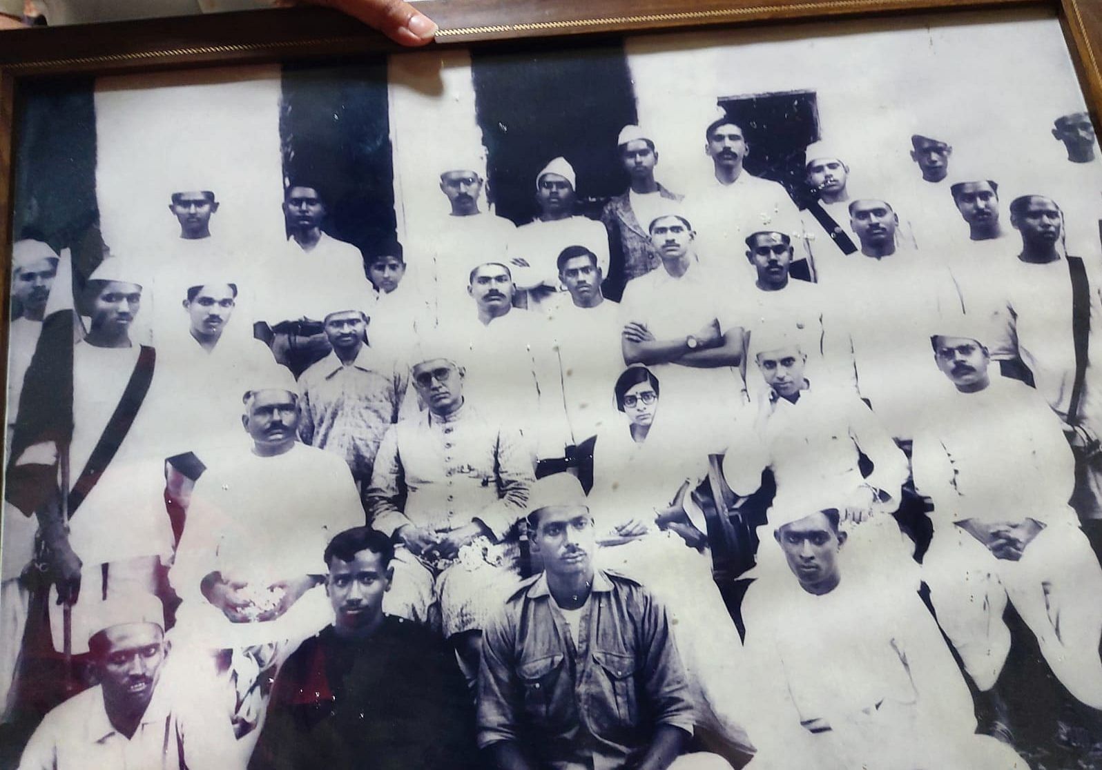 Standing right behind Jawaharlal Nehru is Balbir Singh, Yogendra Yadav's maternal grandfather | Photo by Yogendra Yadav