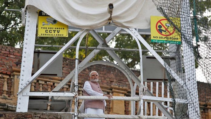 Prime Minister Narendra Modi visits the site of a suspension bridge collapse in Morbi town in the western state of Gujarat, on 1 November 2022 | Reuters