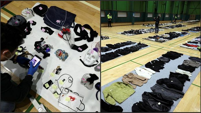 Belongings of victims of a crowd crush that happened during Halloween festivities are kept in a gym in Seoul | Reuters/Kim Hong-Ji