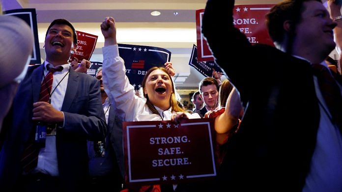 Supporters cheer US House Republican Leader Kevin McCarthy (R-CA) at a House Republicans' party held late on the night of the 2022 US midterm elections in Washington, on 9 November 2022 | Reuters/Tom Brenner