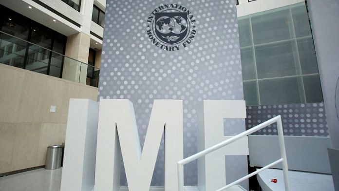 File photo of the International Monetary Fund logo seen inside the headquarters at the end of the IMF/World Bank annual meetings in Washington, US 9 October, 2016 | Reuters