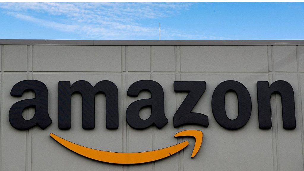 File photo of the Amazon logo seen outside its JFK8 distribution center in Staten Island, New York, U.S. 25 November, 2020 | Reuters
