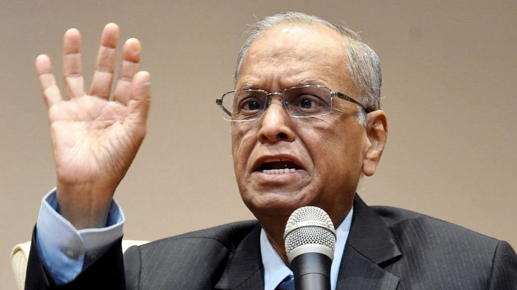 Infosys founder NR Narayana Murthy addressing at the announcement of Infosys Prize 2022 by Infosys Science Foundation, in Bengaluru on 15 November, 2022 | ANI