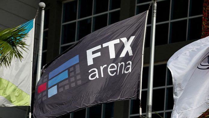 File photo of the logo of FTX seen on a flag at the entrance of the FTX Arena in Miami, Florida, U.S., 12 November, 2022 | Reuters