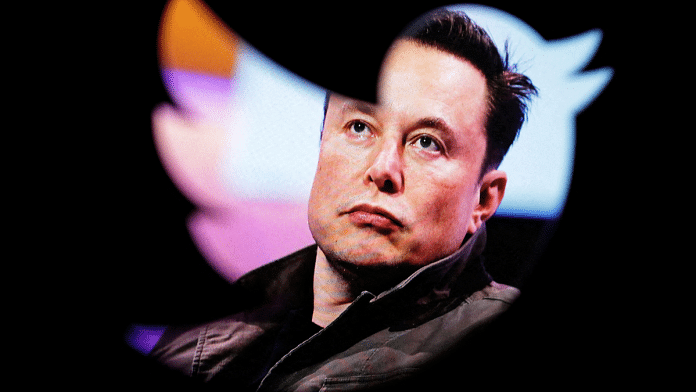 File photo of Elon Musk's photo seen through a Twitter logo in this illustration taken 28 October,2022 | Reuters