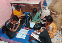 Group of students gather for a study session every day at 7pm at Vadgaon | Purva Chitnis/ThePrint