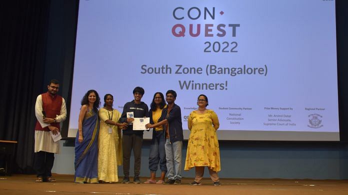 Winners of South Regional Round of ConQuest 2022 from National Law School of India University