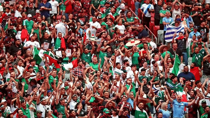 File photo of Mexico fans cheer before the game against the Uruguay at State Farm Stadium. Mandatory Credit: Mark J. Rebilas-USA TODAY Sports