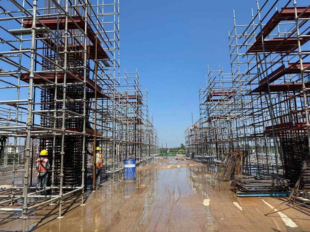 Construction work in progress at the Surat bullet train station | Moushumi Das Gupta | ThePrint
