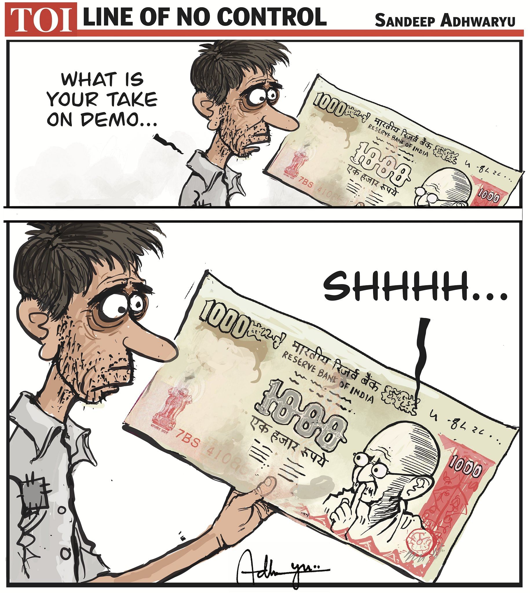 Sandeep Adhwaryu | The Times of India | Twitter /@CartoonistSan