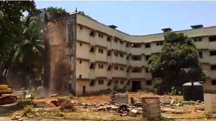 Demolition work underway at the Tata Housing Colony | Manasi Phadke
