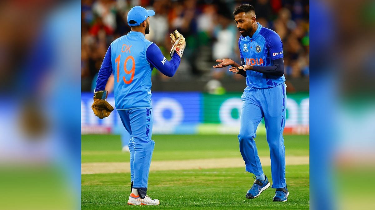 Hardik Pandya joins the wicket-taking party, scalping two wickets in an over | Twitter/@BCCI