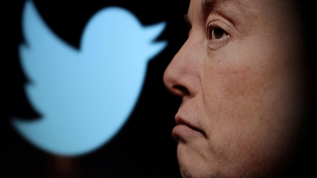 Twitter logo and a photo of Elon Musk are displayed through magnifier in this illustration | Reuters File Photo/Dado Ruvic