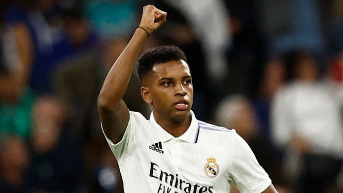 Real Madrid's Rodrygo celebrates scoring their second goal | Reuters/Juan Medina