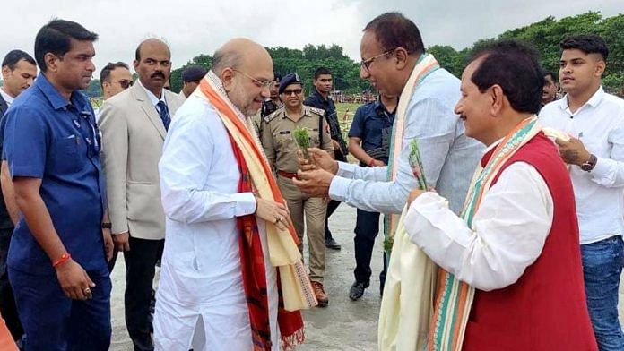 Representational image | File photo of Amit Shah being welcomed in Saran, Bihar | ANI