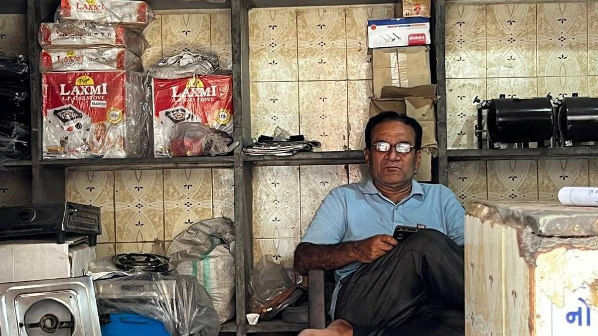 Jagdish Patel, a third generation businessman, in his shop | Photo: Moushumi Das Gupta | ThePrint