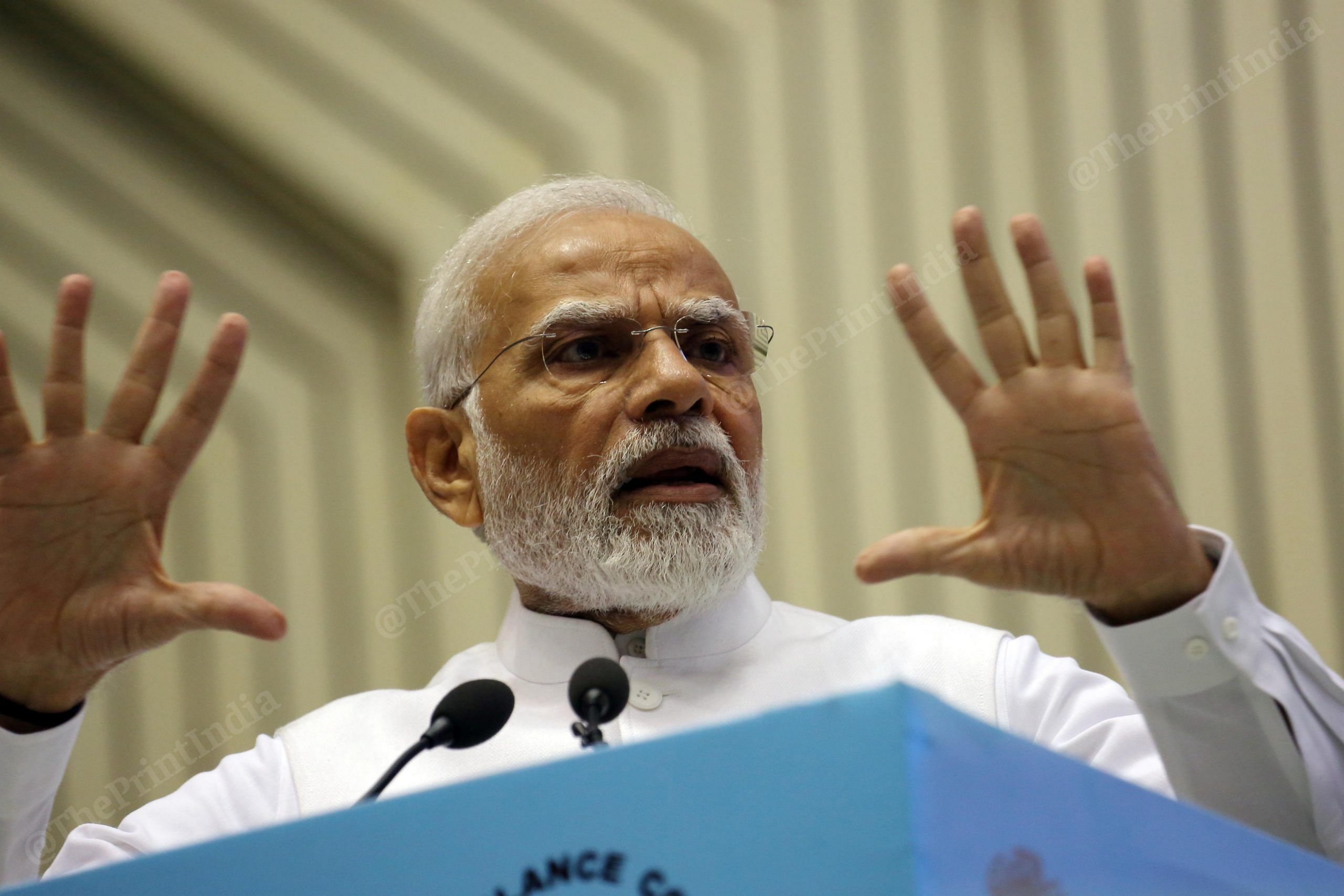 PM Modi addresses the launch of the Complaint Management System portal of Central Vigilance Commission during Vigilance Awareness Week 2022 | Photo: Praveen Jain | ThePrint