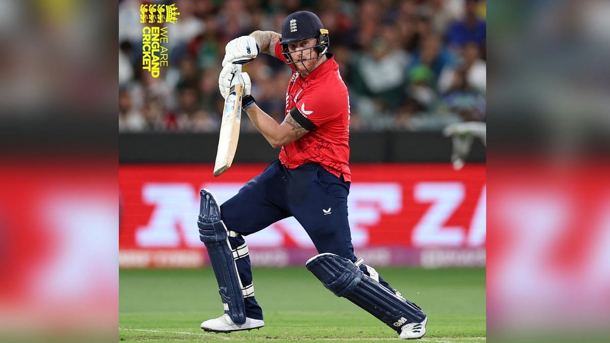 England approach 50 within the powerplay but have three batsmen back in the shed| Twitter/@englandcricket