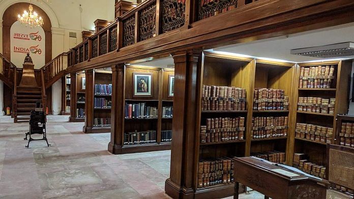 Interiors of the National Archives of India, where the shelves have only a thin smattering of records from most government departments | Commons