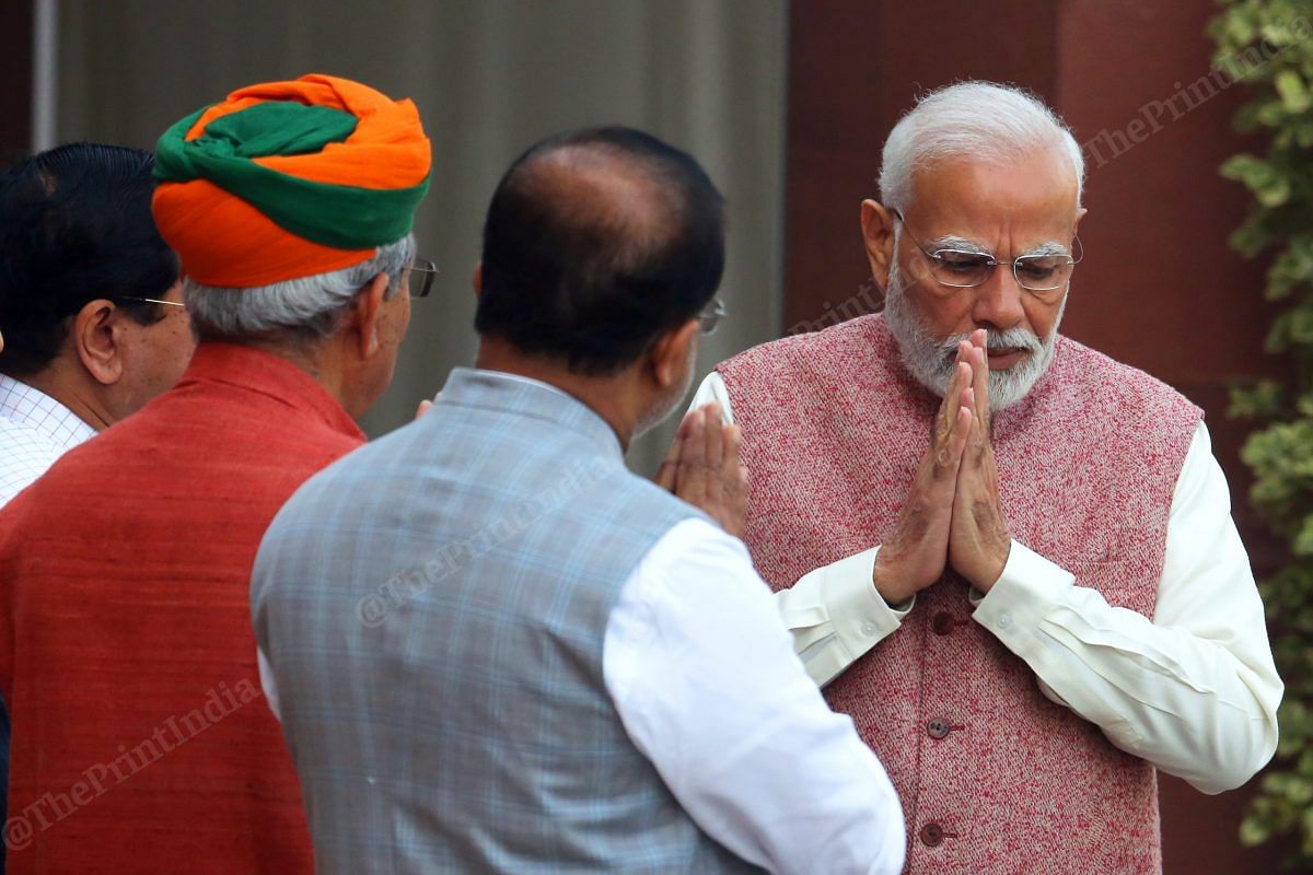 PM Modi meets the union ministers | Photo: Praveen Jain | ThePrint