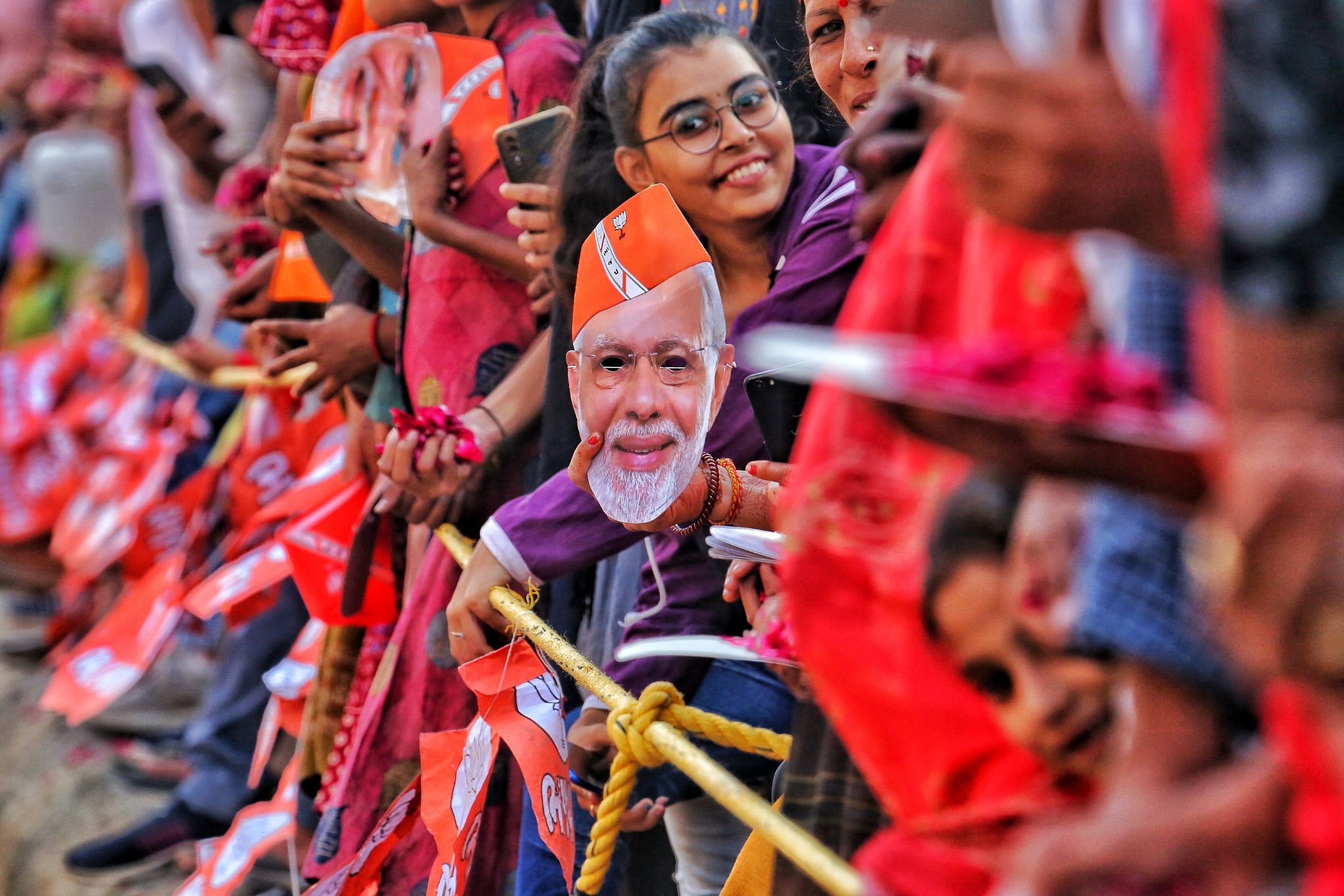 November 2022: PM Modi’s longest road show in Ahmedabad, which travelled almost 50 kms. It was three-hour-long and covered 16 assembly constituencies in Ahmedabad | Praveen Jain, ThePrint