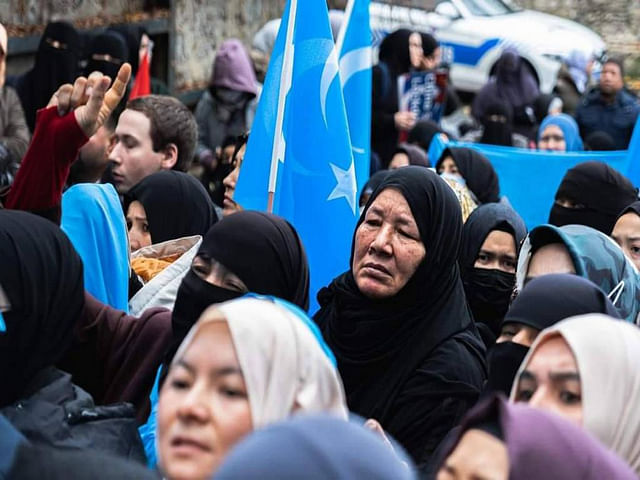 Uyghur activists protest outside Chinese Consulate in Istanbul