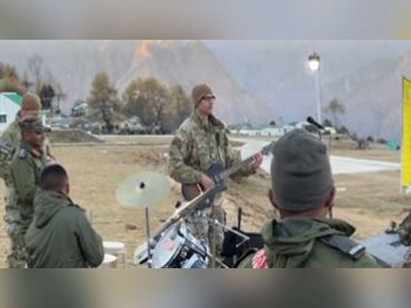 Soldiers of Indian, US Armies play musical tunes during Yudh Abhyas 2022 in Uttarakhand's Auli