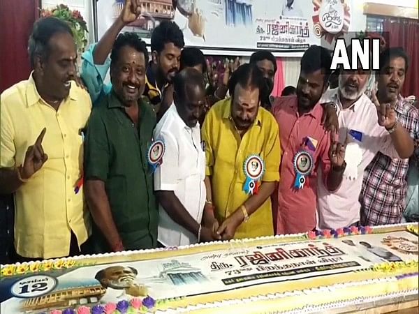 Rajinikanth fans cut 15-ft-long cake to celebrate his 72nd birthday