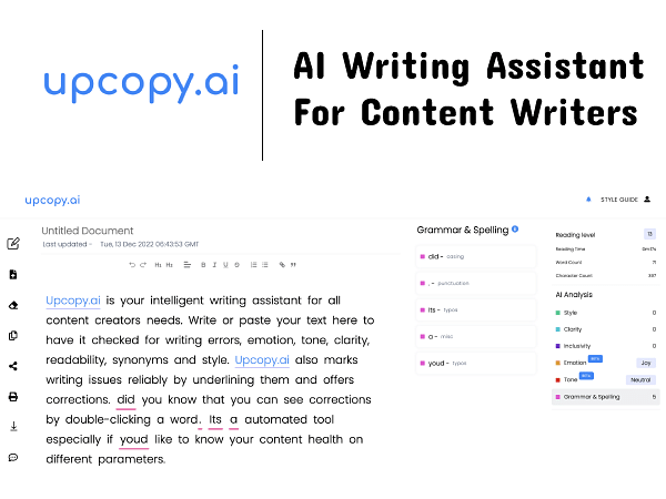 Cambridge-based deep-tech start-up launches upcopy.ai writing assistant to make content writers' lives easy