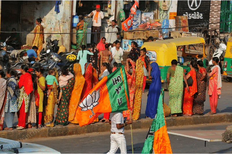 Women witnessing Modi's roadshow Thursday | Photo: Praveen Jain | ThePrint