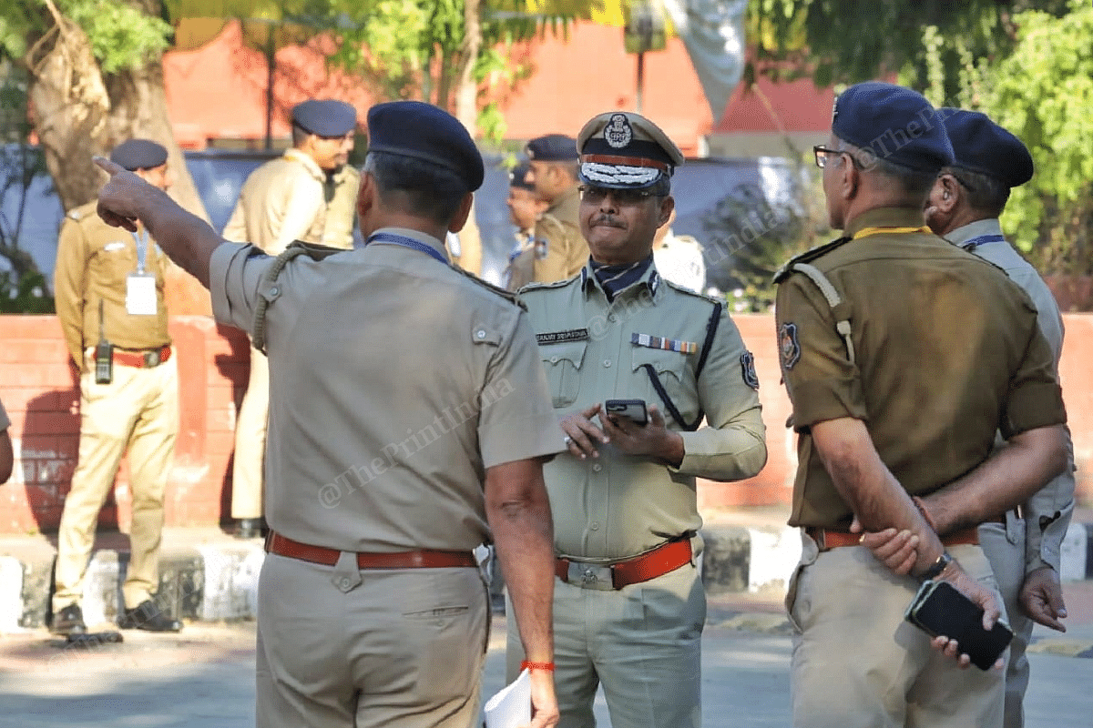 Ahmedabad Police Commissioner Sanjeev Srivastava at the counting center in the city |  Photo: Praveen Jain |  impression