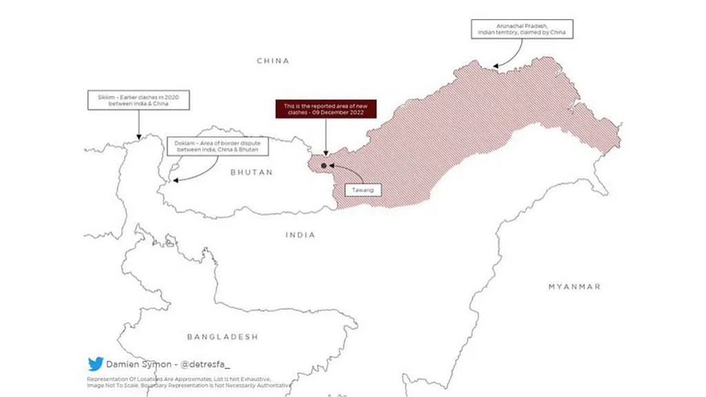 Reported area of clashes between Indian, Chinese troops | Twitter @detresfa_