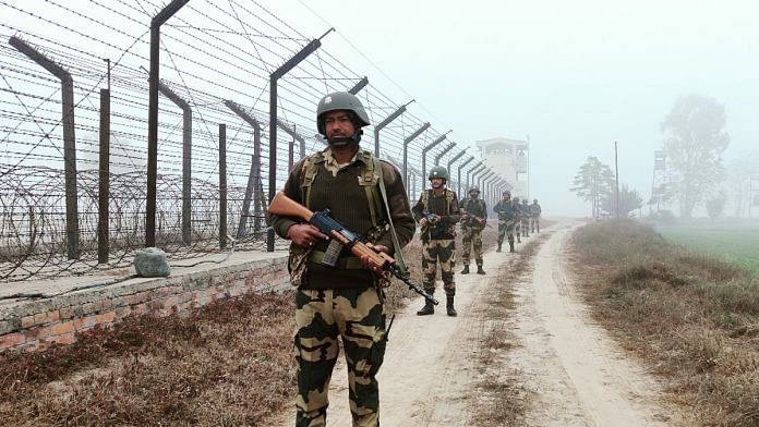 BSF troops on foot patrol along border with Pakistan | Urjita Bhardwaj | ThePrint