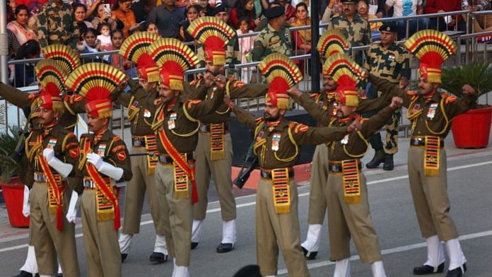 Border Security Force (BSF) troops at the Attari border | Image by special arrangement