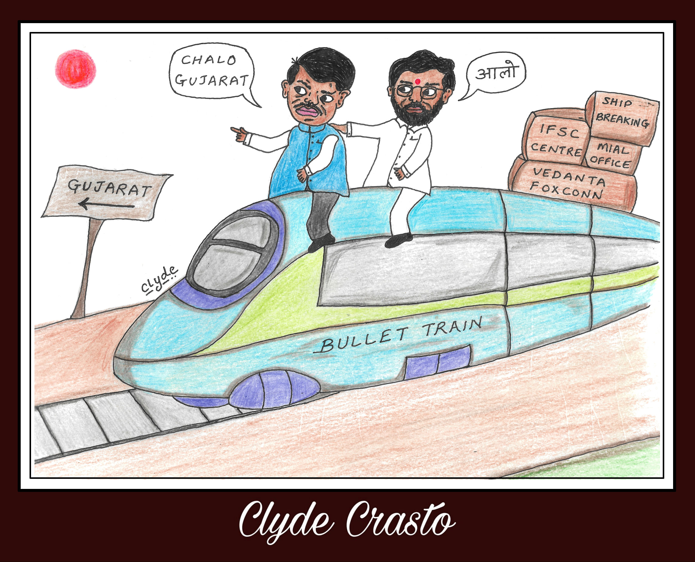 Eknath Shinde และ Devendra Fadnavis แสดงการนำโครงการ Maharashtra ไปที่ Gujarat Clyde Crasto