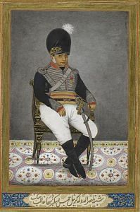 Colonel James Skinner in Tazkirat al-Umara, Ghulam Ali Khan, c. 1830, Watercolour and body colour on paper. Image courtesy of the British Library.