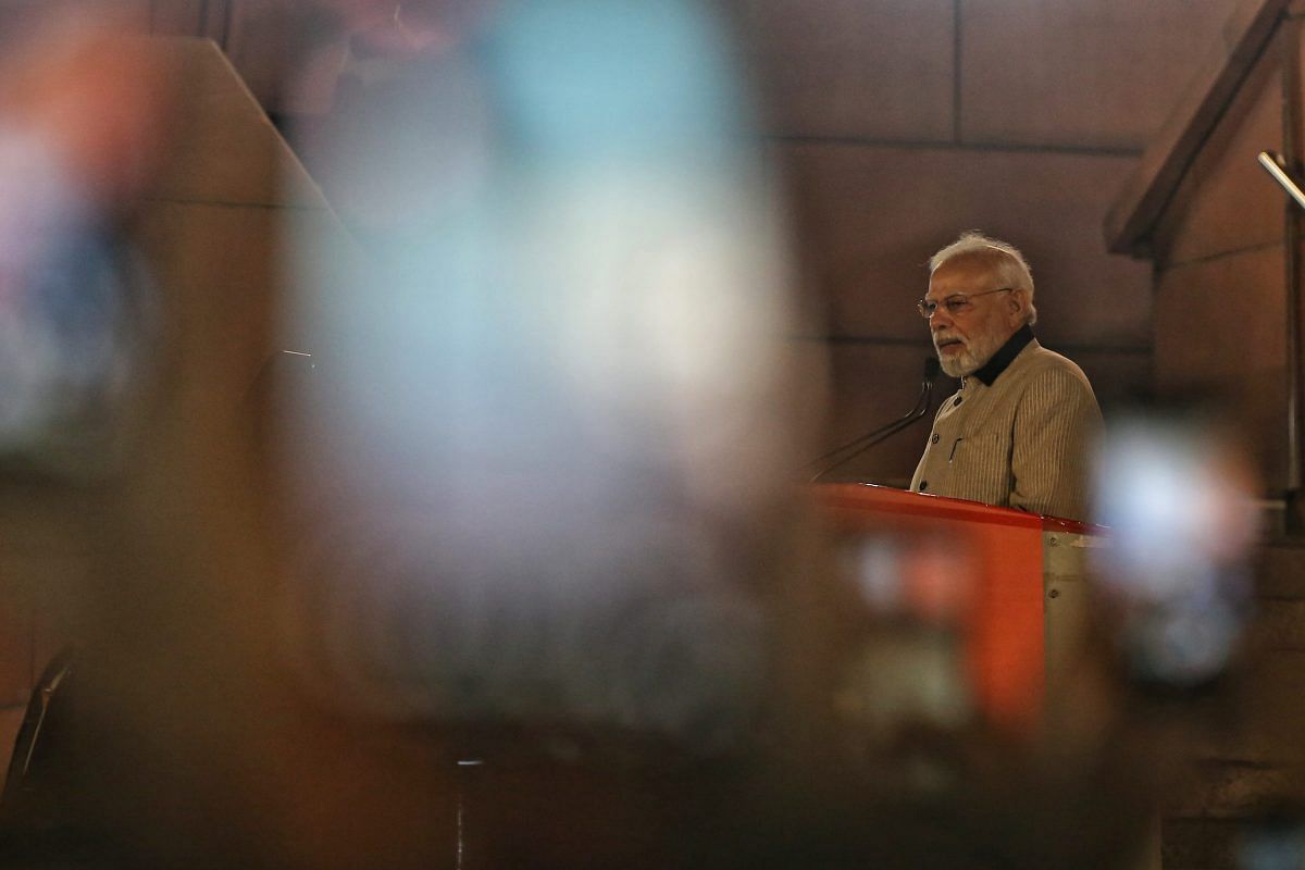 PM Modi talks of the BJP's victory in the Gujarat assembly elections| Photo: Suraj Singh Bisht | ThePrint
