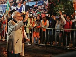 Prime Minister Narendra Modi arrives at the BJP headquarters in New Delhi | Photo: Suraj Singh Bisht | ThePrint