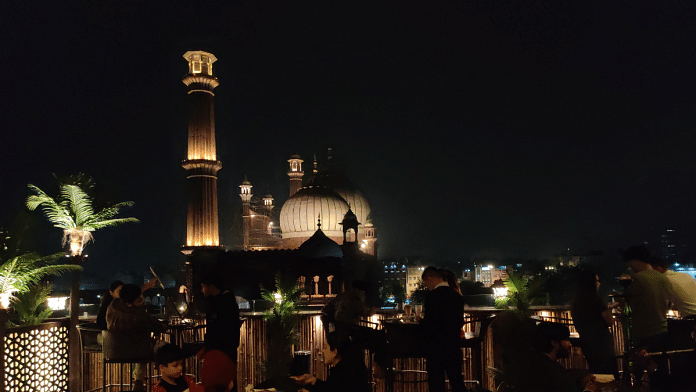 View of the Jama Masjid from Gumbad Cafe | Shyam Nandan Upadhyay/ThePrint