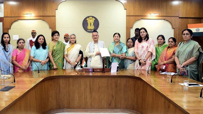 Women leaders from the MVA & other opposition parties met Maharashtra Governor Bhagat Singh Koshyari on 12 November following sexist remarks from Shinde government ministers | ANI