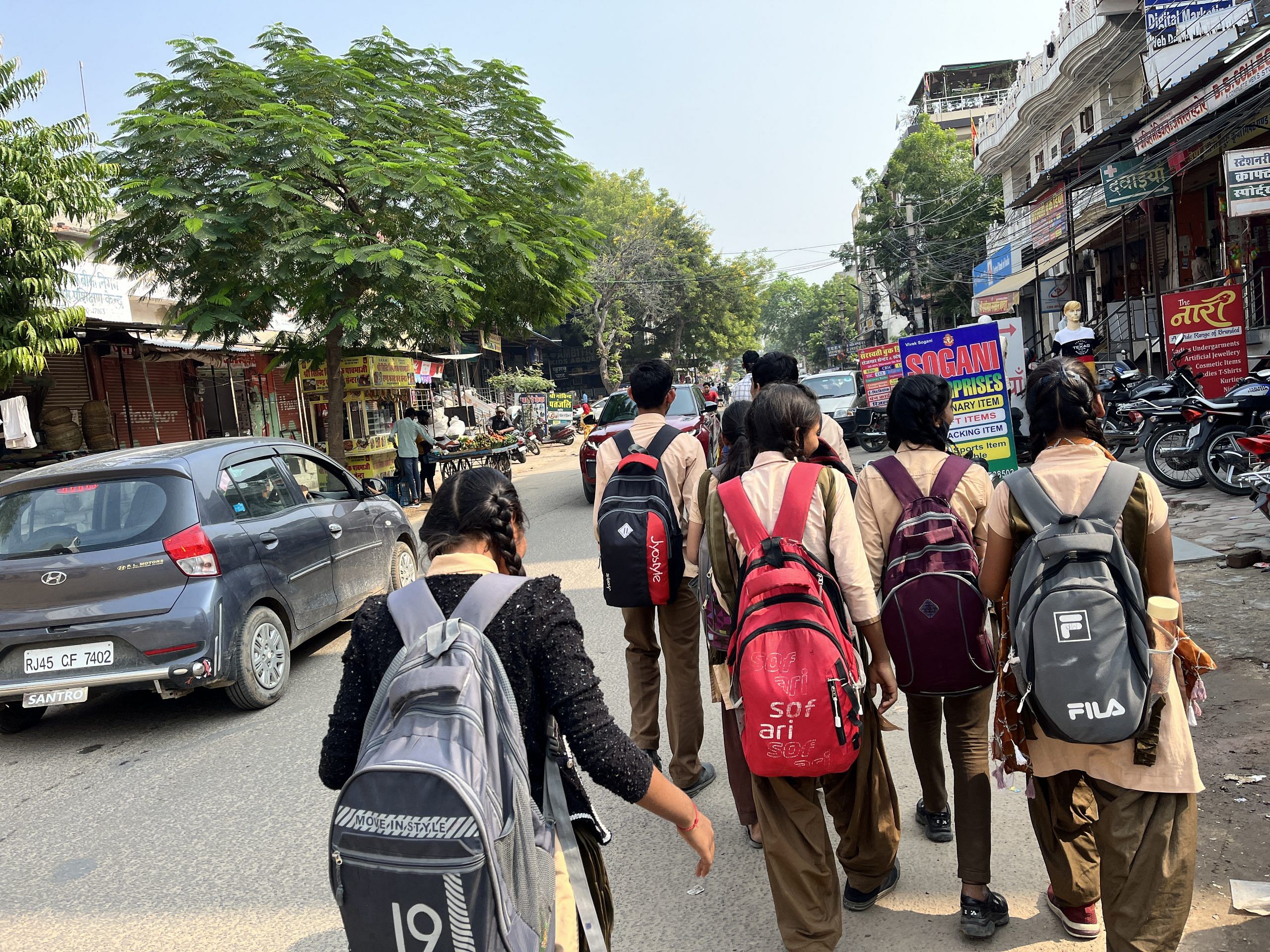 Students of a government school in Pratap Nagar market area rush for tuition after their school | Jyoti Yadav, ThePrint