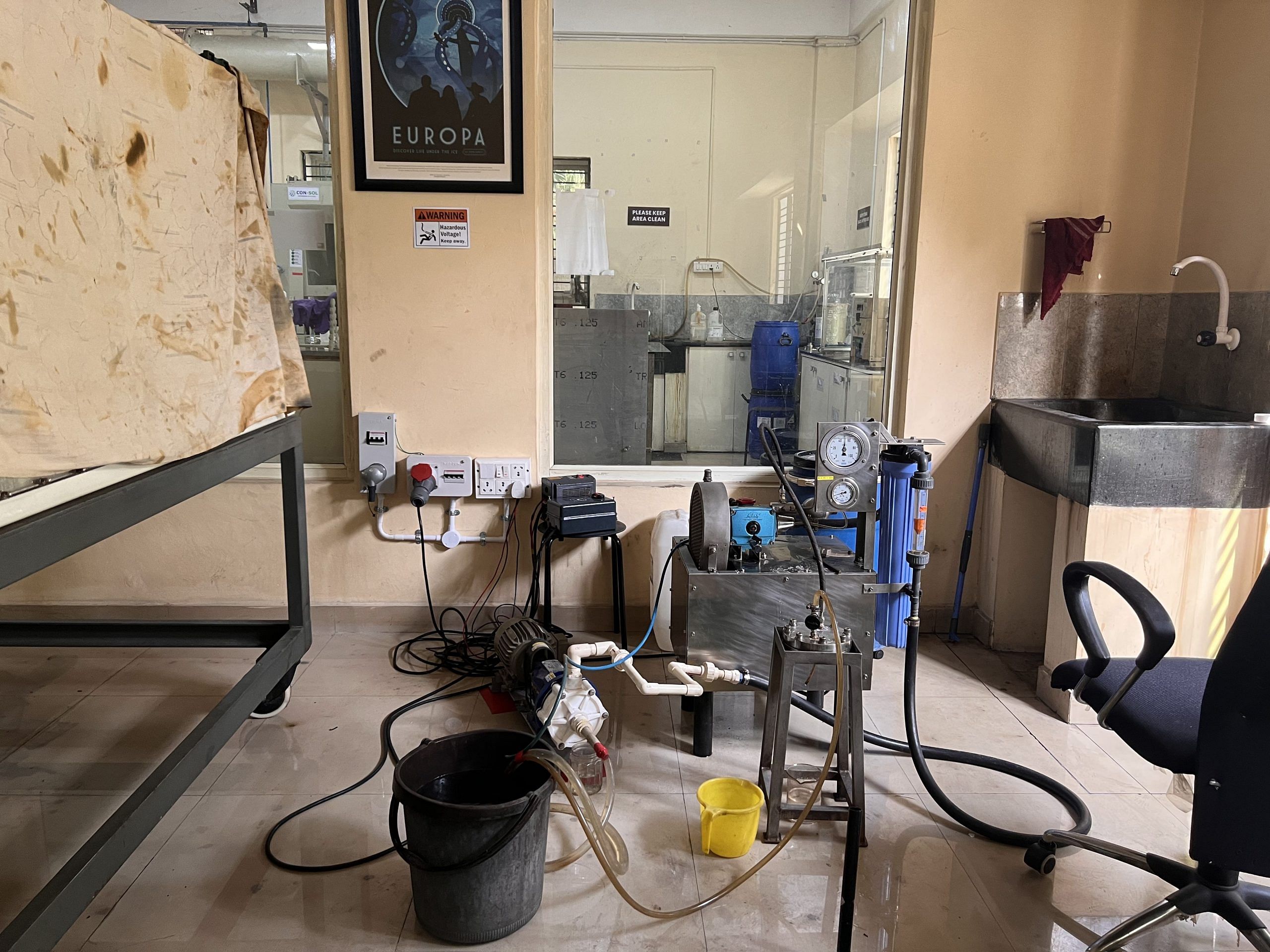 A part of the water filtration membrane testing equipment in NoPo | Sandhya Ramesh/ThePrint