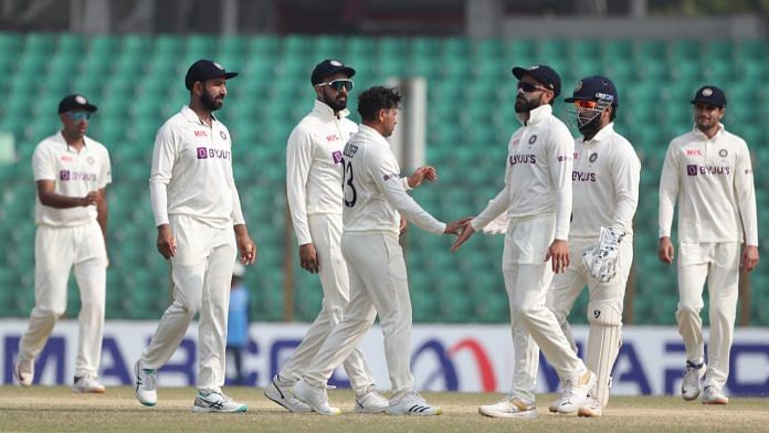 Team India during the match against Bangladesh in Chittagong, on 18 December 2022 | Twitter/@BCCI