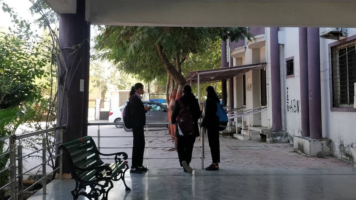 Indore law college 1 Some students stand about at the Government New Law College in Indore, Madhya Pradesh | Sukriti Vats | ThePrint