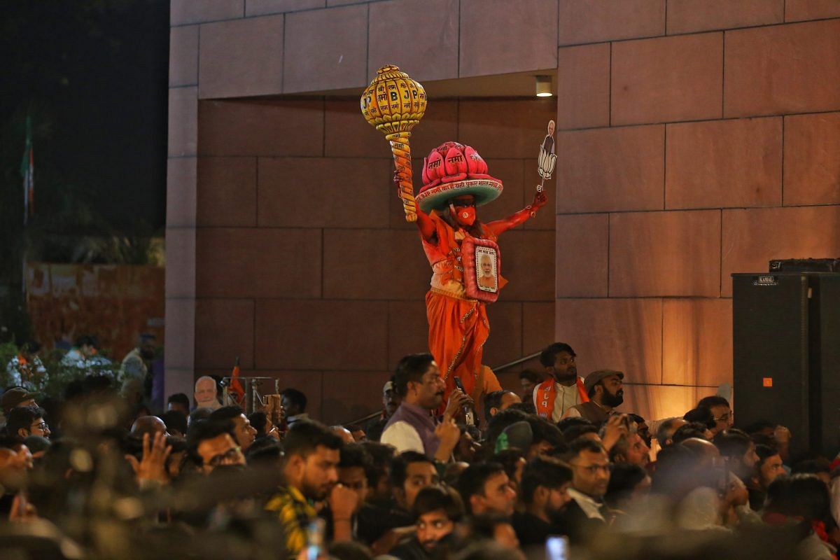 A BJP supporter dressed as the Hindu deity Hanuman | Photo: Manisha Mondal | ThePrint
