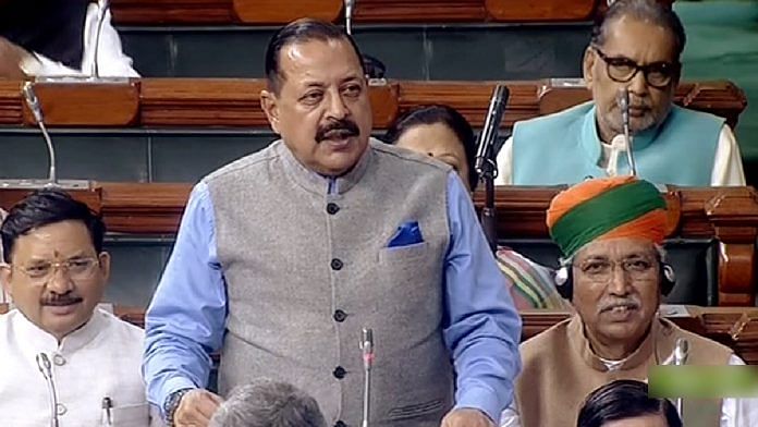 Jitendra Singh, Minister of State for DoPT, raised the issue of streamlining IAS intakes in Parliament Wednesday | ANI